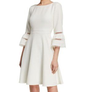 NWT Eliza J Bateau Eyelet Fit & Flare Dress SZ 12